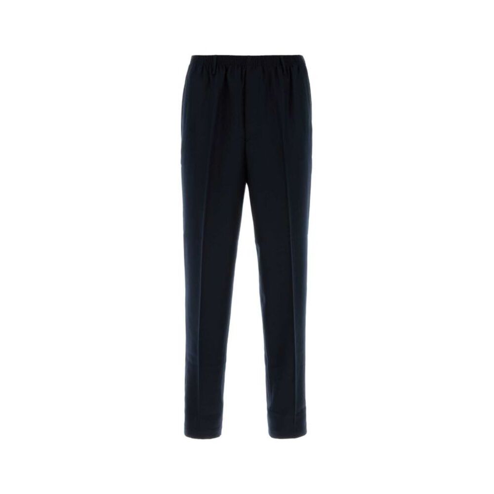 Cellar Door Men Navy Blue Stretch Wool Alfred Pant